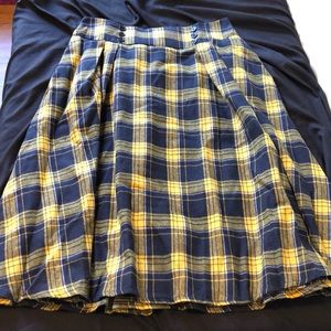 Flannel type a-line skirt XL elastic waist
